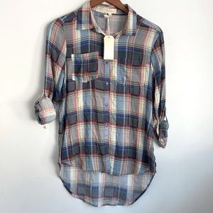 Love Note| Lightweight Plaid Shirt sz Small